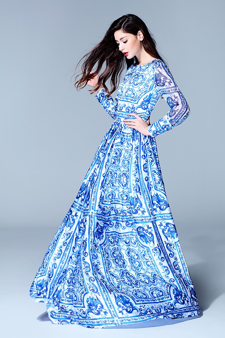 HIGH-QUALITY-New-2015-Fashion-Women39s-Long-Sleeve-Vintage-Blue-And-White-Print-Dress-Brand-Maxi-Dre-32464862245