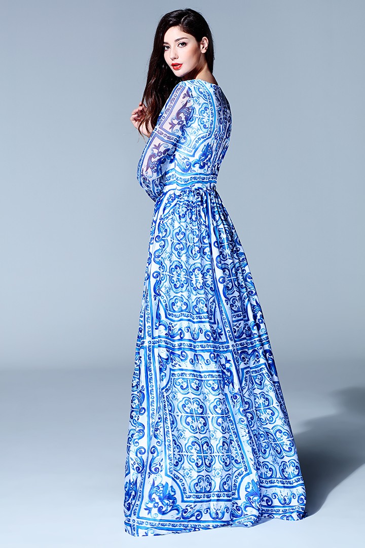 HIGH-QUALITY-New-2015-Fashion-Women39s-Long-Sleeve-Vintage-Blue-And-White-Print-Dress-Brand-Maxi-Dre-32464862245