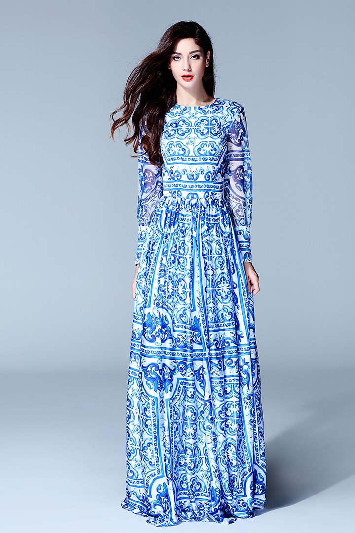 HIGH-QUALITY-New-2015-Fashion-Women39s-Long-Sleeve-Vintage-Blue-And-White-Print-Dress-Brand-Maxi-Dre-32464862245