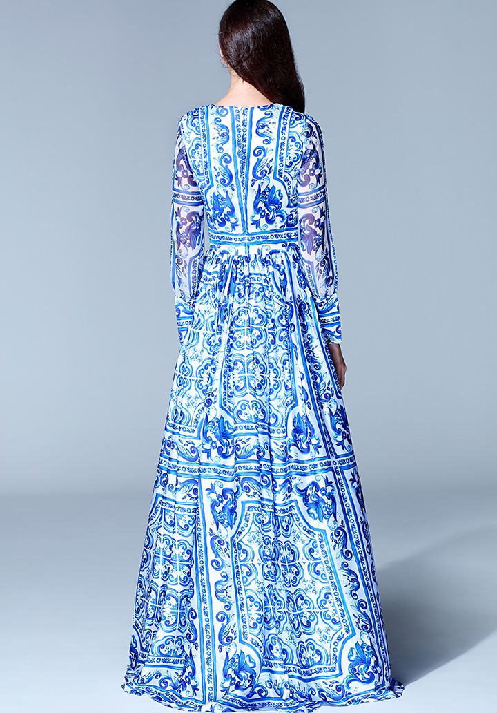 HIGH-QUALITY-New-2015-Fashion-Women39s-Long-Sleeve-Vintage-Blue-And-White-Print-Dress-Brand-Maxi-Dre-32464862245