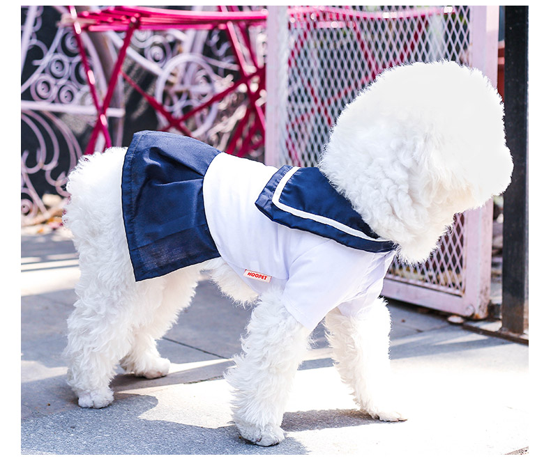 HOOPET-Pet-Dog-Clothes-Small-Dog-Youth-Campus-Sailor-Suit-Light-Breathable-Solid-Spring-Summer-Dress-32641651963