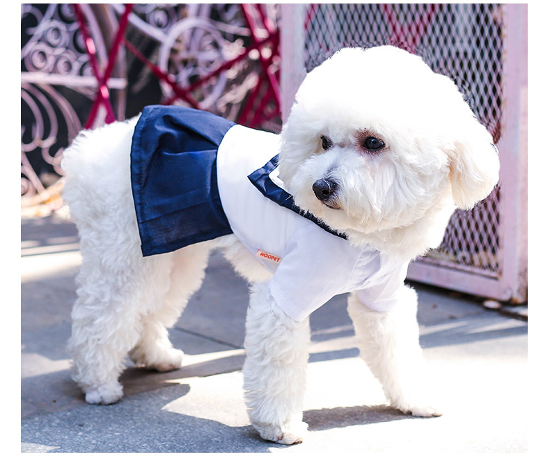 HOOPET-Pet-Dog-Clothes-Small-Dog-Youth-Campus-Sailor-Suit-Light-Breathable-Solid-Spring-Summer-Dress-32641651963