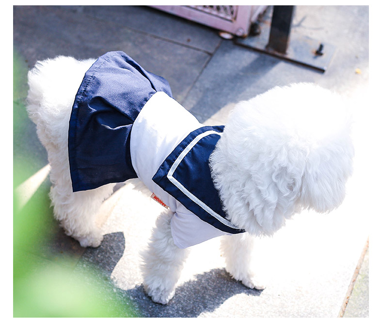 HOOPET-Pet-Dog-Clothes-Small-Dog-Youth-Campus-Sailor-Suit-Light-Breathable-Solid-Spring-Summer-Dress-32641651963