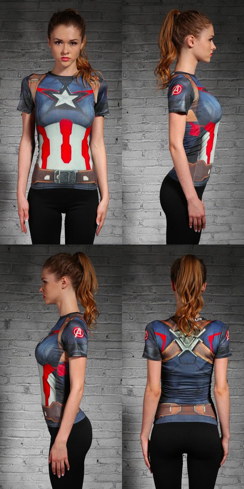 HOT-WOMEN-T-SHIRT-BODYS-ARMOUR-Compression-CAPTAIN-AMERICA-SUPERMAN-COMPRESSION-T-SHIRT-GIRL-UNDER-F-32679248797