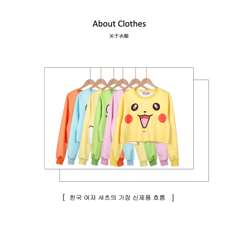 Harajuku-Short-T-Shirt-Women-Casual-Kawaii-Cartoon-Pikachu-Crop-Top-2016-Autumn-Korea-Girl-Long-Slee-32735715934