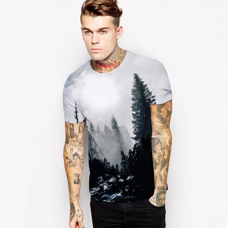 Headbook-New-Arrivals-MenWomen-3d-T-shirt-Print-Winter-Forest-Trees-Quick-Dry-Summer-Tops-Tees-Brand-32776272052