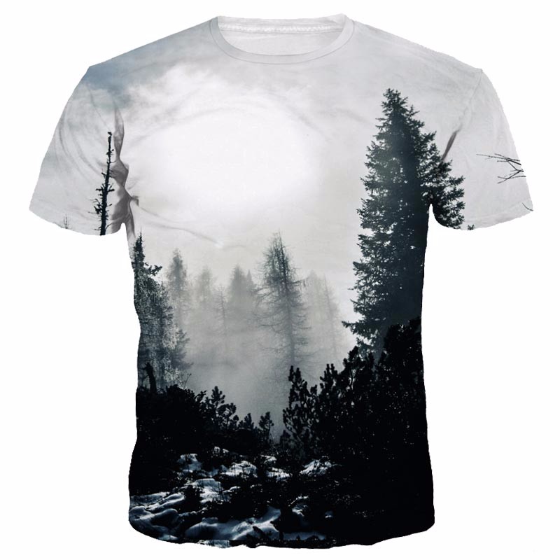 Headbook-New-Arrivals-MenWomen-3d-T-shirt-Print-Winter-Forest-Trees-Quick-Dry-Summer-Tops-Tees-Brand-32776272052