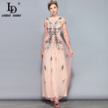 High-Quality-2017-Fashion-Designer-Runway-Maxi-Dress-Women39s-Short-Sleeve-Gorgeous-Voile-Floral-Emb-32775602145