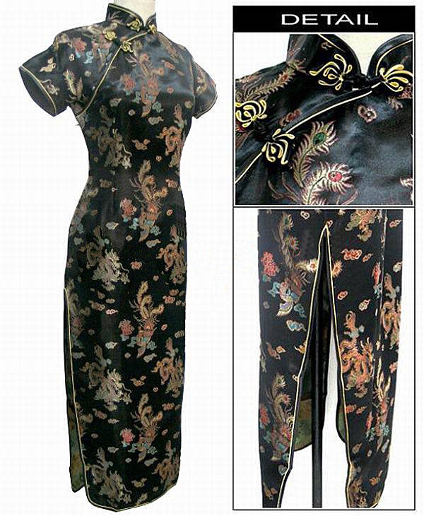 High-Quality-Black-Ladies-Satin-Cheongsam-Mujere-Vestido-Long-Qipao-Dress-Dragon-Phenix-Size-S-M-L-X-32502853135