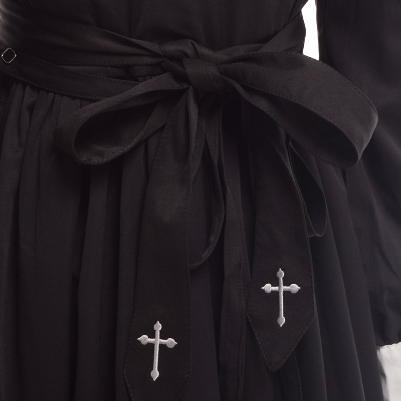 Holy-Girls-Black-Lolita-Dress-Long-Sleeve-Cross-Embroidery-Detachable-Lace-Collar-Costume-32725765659