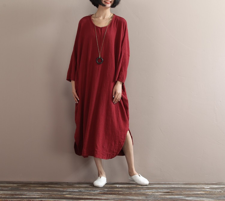 In-The-Autumn-Of-2016-New-Women39s-Dress-Art-Gown-Size-Linen-Texture-Robe-Bureau-Droite-Vestido-Femi-32759805301