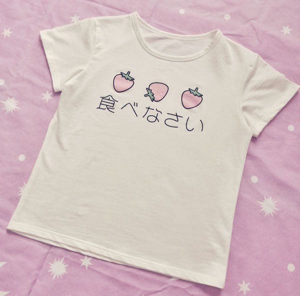 Japanese-Delicious-Egg-Strawberry-Printed-Kawaii-T-shirt-Peplum-Tops-Short-sleeve-Cotton-T-shirt-Wom-32500132166