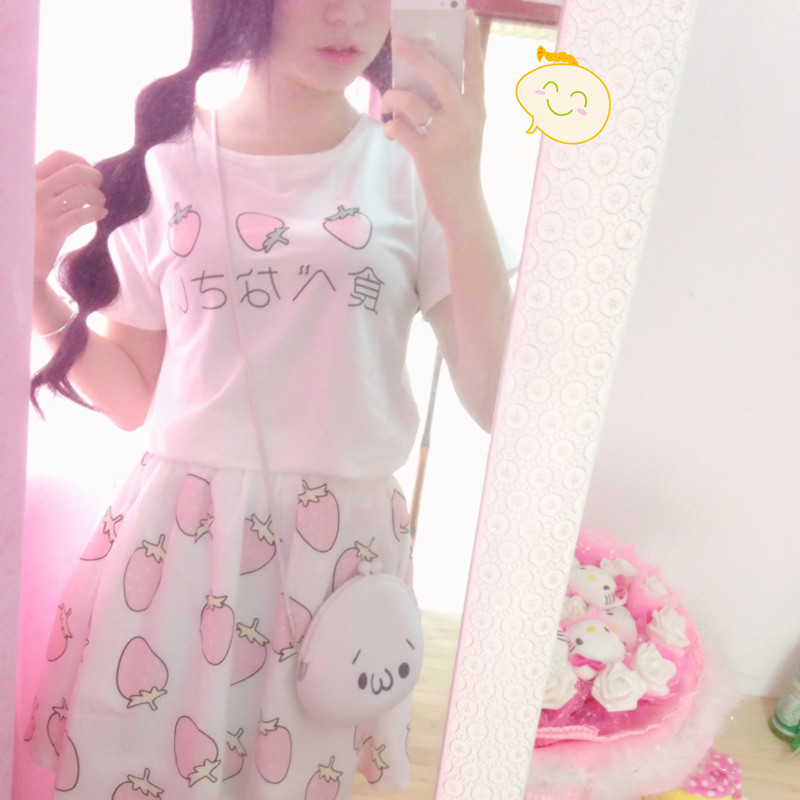 Japanese-Delicious-Egg-Strawberry-Printed-Kawaii-T-shirt-Peplum-Tops-Short-sleeve-Cotton-T-shirt-Wom-32500132166