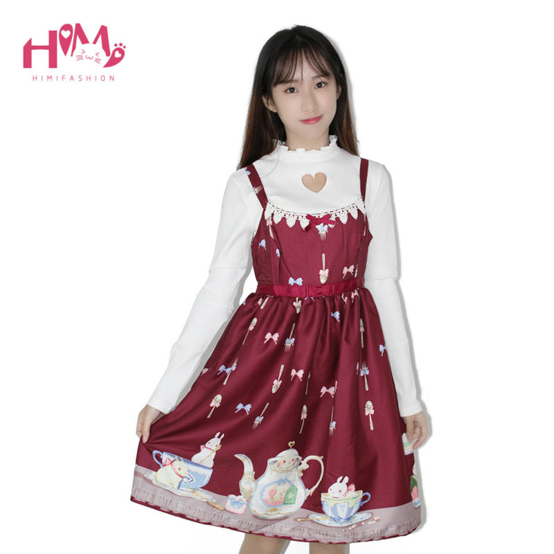 Japanese-Preppy-Style-Sweet-Lolita-Tee-Cup-Women-Dress-Rabbit-Spaghetti-Strap-Cute-Lovely-Red-Dress--32723677804