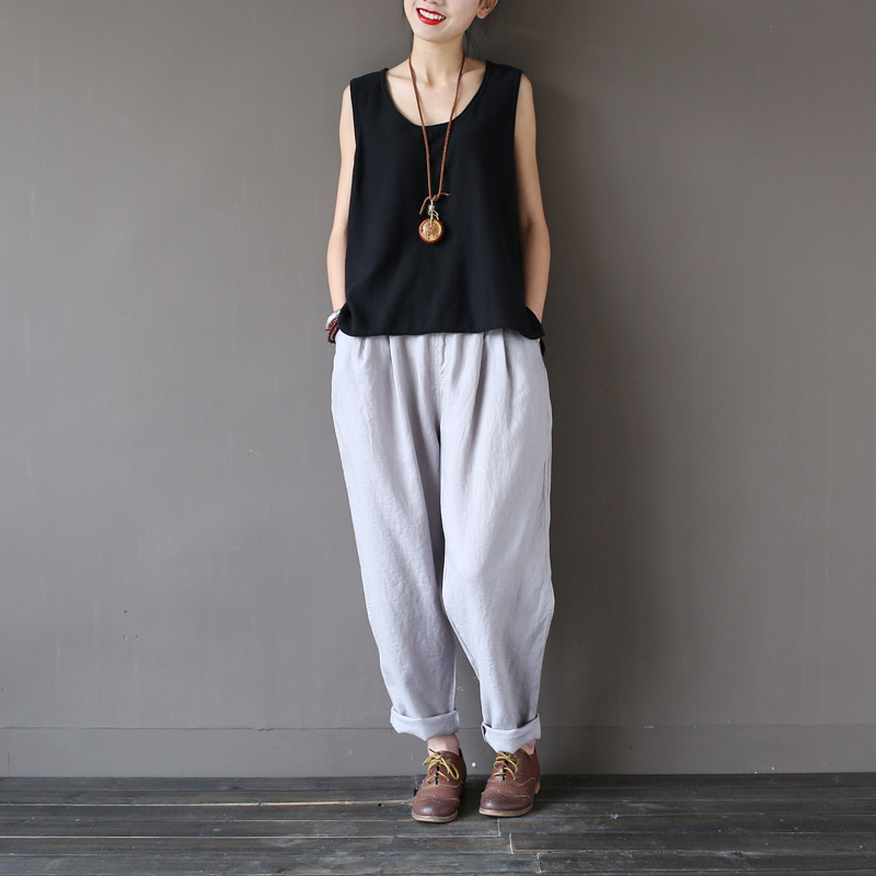 Johnature-12-Colors-Tank-2017-New-Summer-Cotton-Women-Vest-Knitted-Solid-Color-O-neck-Washed-Female--32794167618