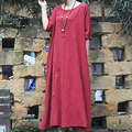 Johnature-2018-Autumn-New-Women-Casual-Maxi-Dress-Robe-Loose-Long-Sleeve-Solid-Color-Batwing-Sleeve--32431955169