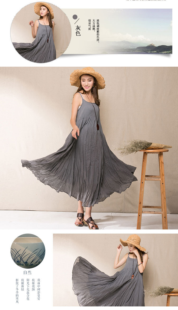 Johnature-2018-Summer-New-Women-Casual-Strap-Dress-Sleeveless-Loose-Solid-Color-Sweet-Fresh-Cotton-L-32359320578