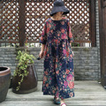 Johnature-Women-Floral-Maxi-Dress-Vintage-Long-Sleeve-Double-Cotton-Warm-Loose-2018-Fall-Winter-New--32751659016