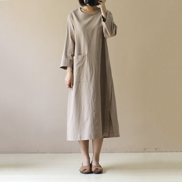 Johnature-Women-Linen-Dress-Brief-2018-Autumn-New-O-Neck-Long-Sleeve-Pockets-Original-Loose-Mori-Gir-32783070541