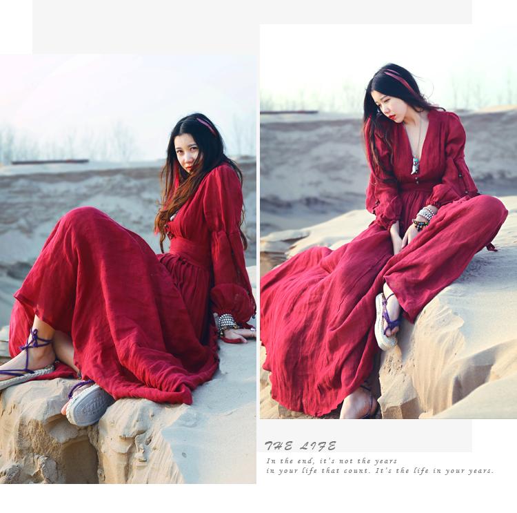 Johnature-Women-Red-Dress-Maxi-Robe-Plus-Size-2017-Summer-Nation-Style-Loose-Red-Dandage-Dress-Cotto-32704708881