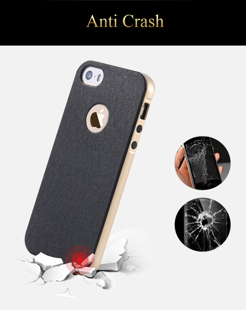 KISSCASE-Cool-Hybrid-Case-For-iPhone-5-5S-SE-5G-Hard-Back-Cover-Dual-Color-Ultra-Slim-Leather-Patter-32240588440