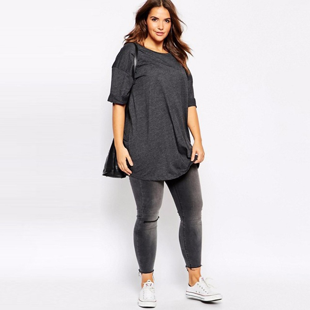 Kissmilk-Plus-Size-Women-Clothing-Casual-Solid-Loose-Top-Tees-O-Neck-Slim-Basic-T-shirt-Oversized-Sh-32788092818