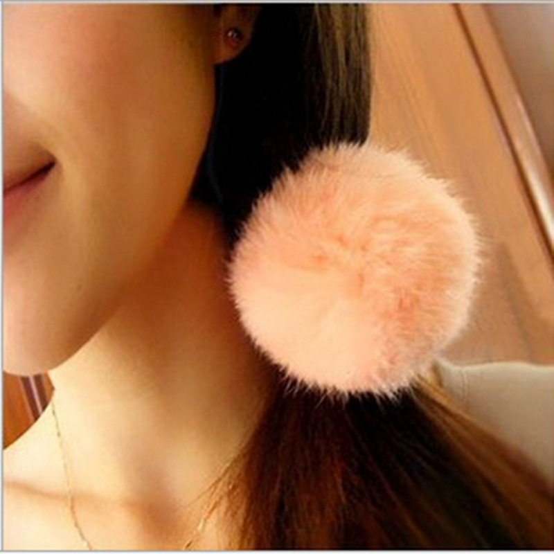 Korean-Artificial-Rabbit-Fur-Ball-Elastic-Hair-Rope-Rings-Ties-Bands-Ponytail-Holders-Girls-Hairband-32751603239