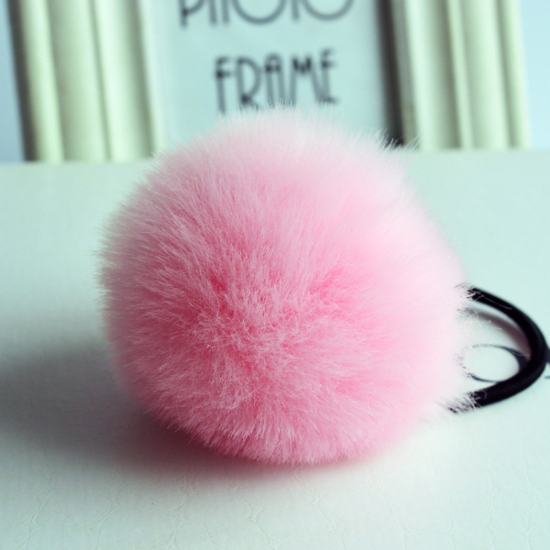 Korean-Artificial-Rabbit-Fur-Ball-Elastic-Hair-Rope-Rings-Ties-Bands-Ponytail-Holders-Girls-Hairband-32751603239