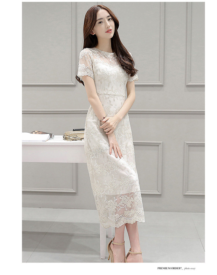 Korean-style-women-short-sleeve-mesh-embroidered-beige-dress-summer--1782LY-32711796209