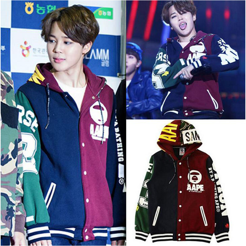 Kpop-BTS-JIMIN-baseball-uniform-coat-hoody-with-hat-32706054651