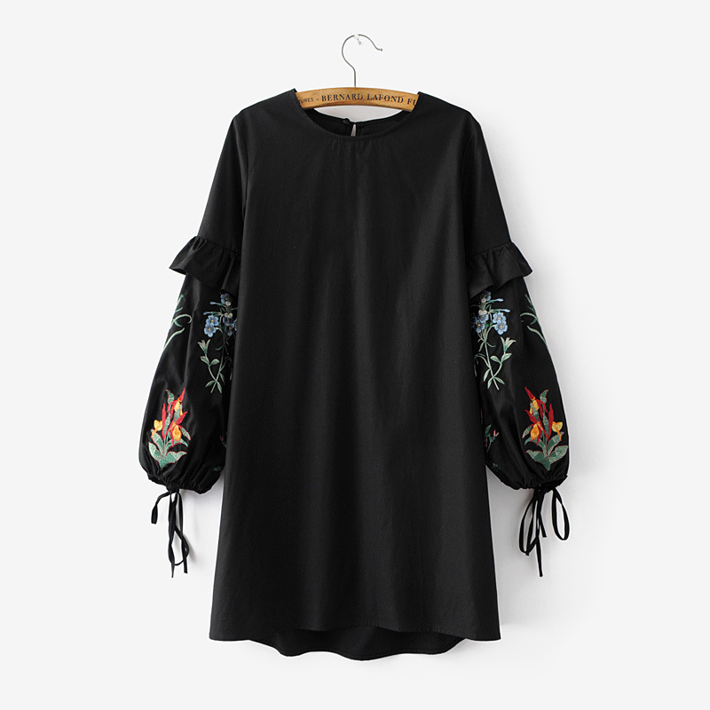 L510-spring-fashion-women-vintage-floral-embroidery-lantern-sleeve-knot-deco-dress-ladies-BOHO-beach-32793406066