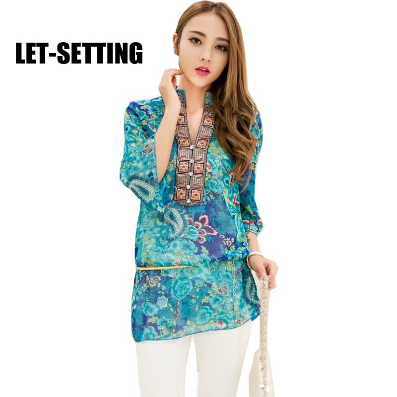 LET-SETTING-SizeMLXLXXL3XL4XL-Summer-suit-V-neck-Floral-women39s-chiffon-print-fashion-dress-plus-si-793248417