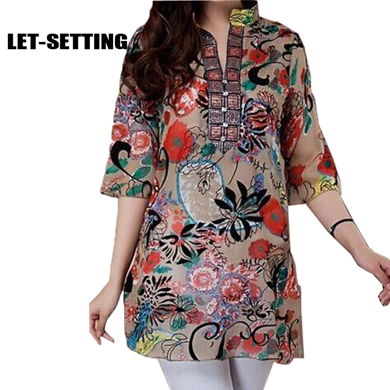 LET-SETTING-SizeMLXLXXL3XL4XL-Summer-suit-V-neck-Floral-women39s-chiffon-print-fashion-dress-plus-si-793248417