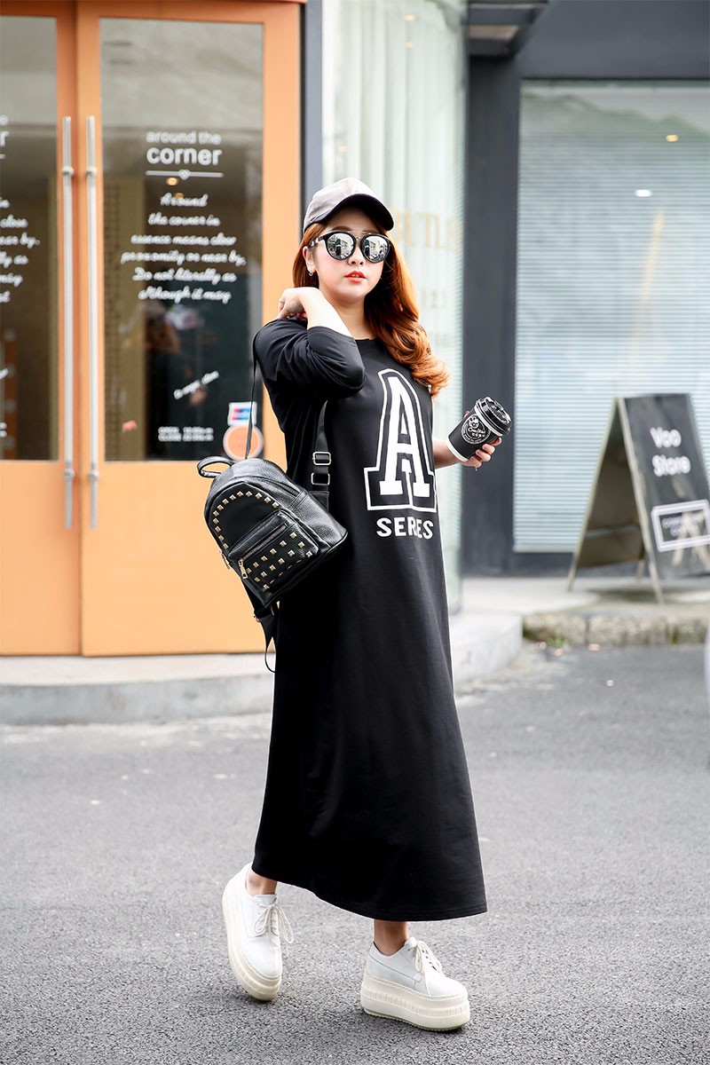 Large-size-women39s-spring-new-fat-mm-new-printing-letters-loose-straight-tube-significantly-thin-lo-32765020847