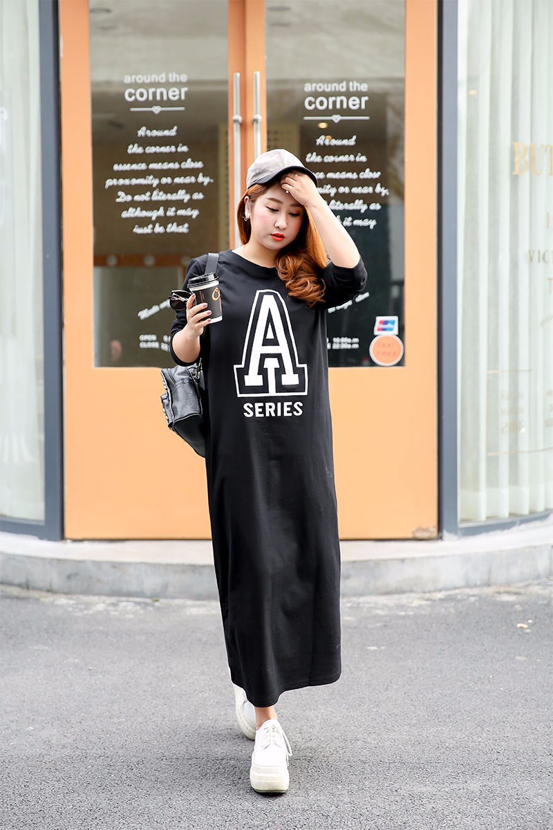 Large-size-women39s-spring-new-fat-mm-new-printing-letters-loose-straight-tube-significantly-thin-lo-32765020847