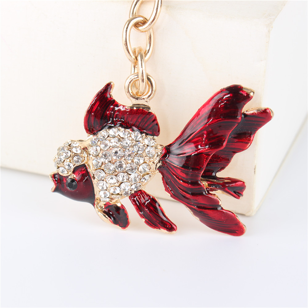 Lovely-Goldfish-Fish-Cute-Crystal-Rhinestone-Charm-Pendant--Purse-Car-Key-Ring-Keychain-Party-Favori-32374325447