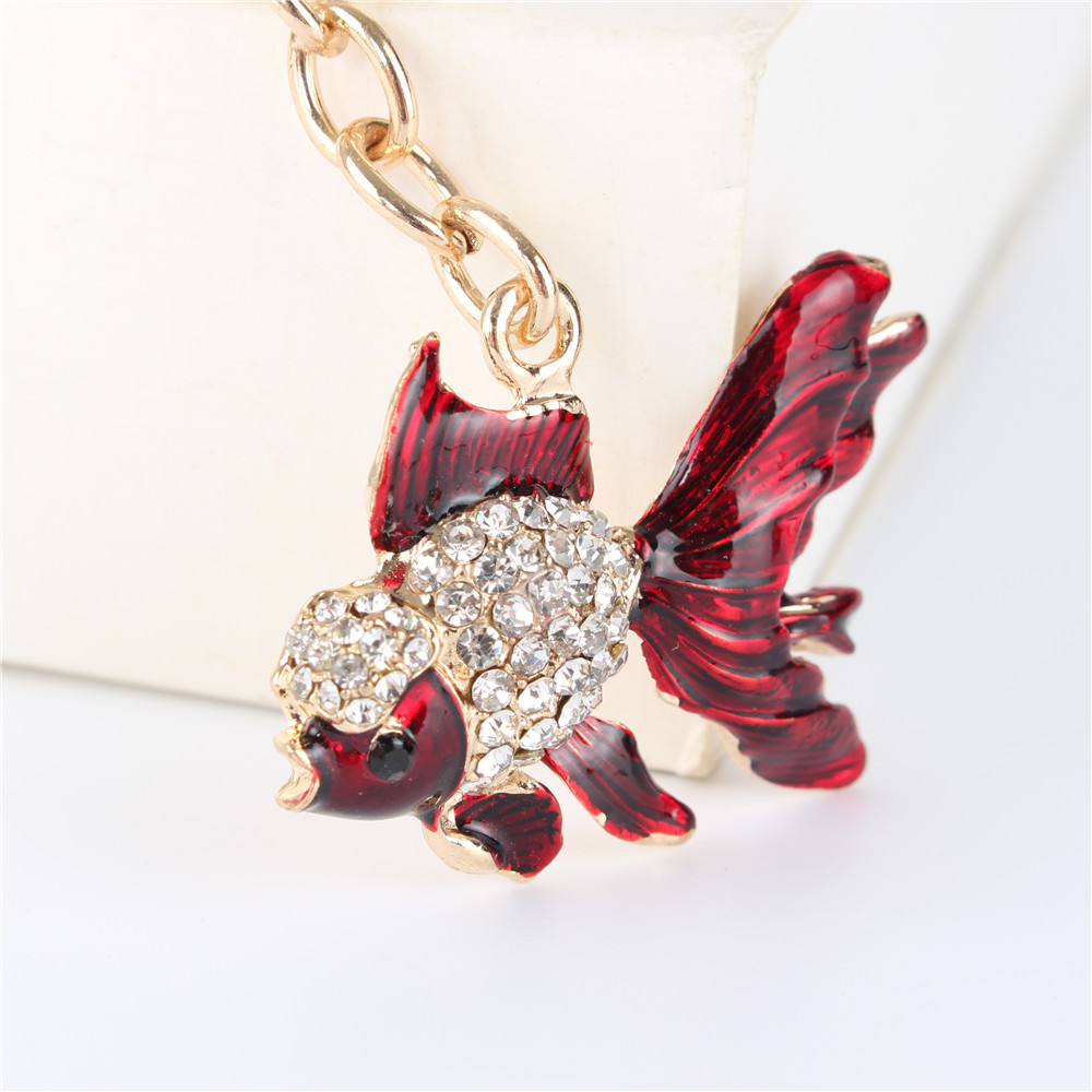 Lovely-Goldfish-Fish-Cute-Crystal-Rhinestone-Charm-Pendant--Purse-Car-Key-Ring-Keychain-Party-Favori-32374325447