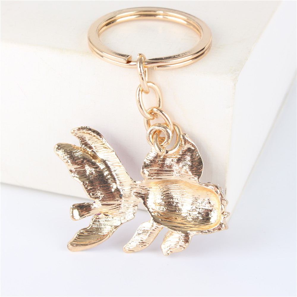 Lovely-Goldfish-Fish-Cute-Crystal-Rhinestone-Charm-Pendant--Purse-Car-Key-Ring-Keychain-Party-Favori-32374325447