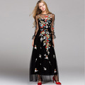 Luxury-New-Arrival-2018-Spring-Summer-Women39s-O-Neck-34-Sleeves-Embroidery-Elegant-Long-Runway-Dres-32790343283