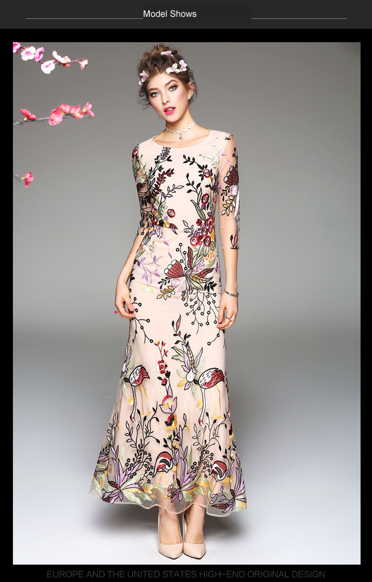 Luxury-New-Arrival-2018-Spring-Summer-Women39s-O-Neck-34-Sleeves-Embroidery-Elegant-Long-Runway-Dres-32790343283