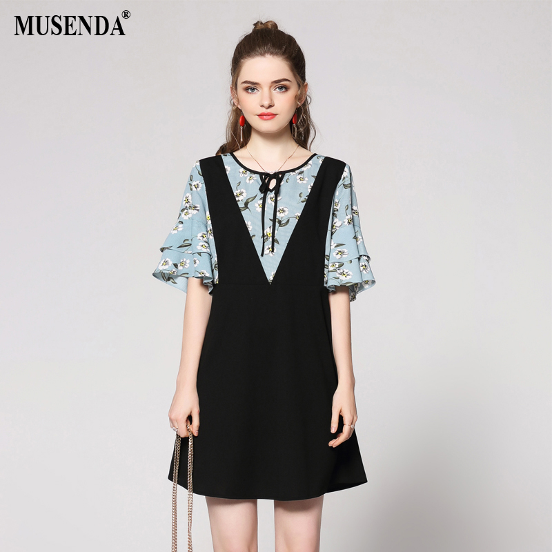 MUSENDA-New-Women-Chiffon-Lace-Patchwork-Long-Sleeve-Mini-Straight-Dress-SpringampAutumn-Fashion-Cau-32484069683