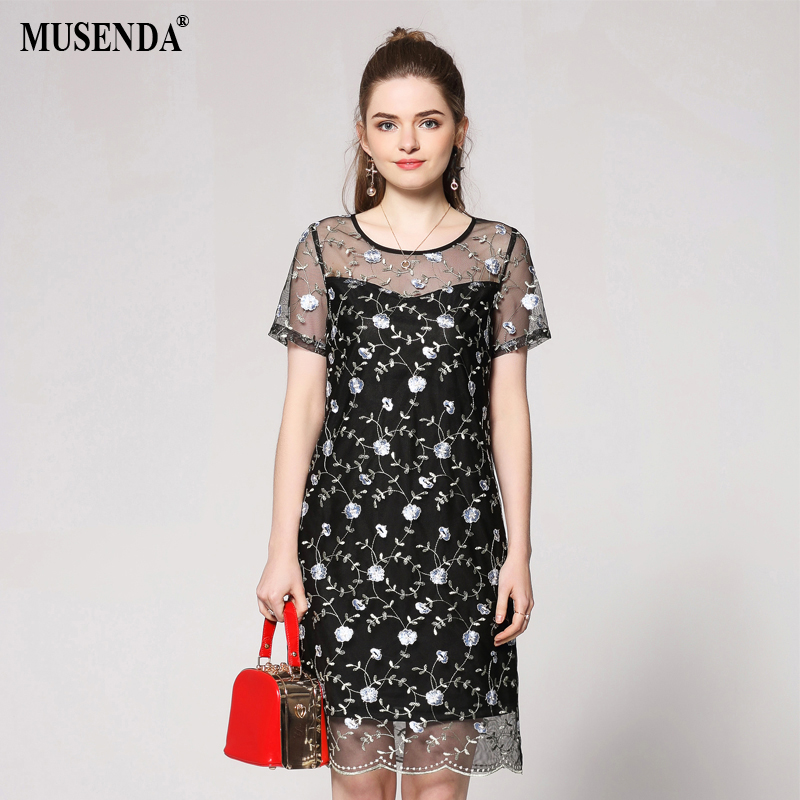 MUSENDA-New-Women-Chiffon-Lace-Patchwork-Long-Sleeve-Mini-Straight-Dress-SpringampAutumn-Fashion-Cau-32484069683