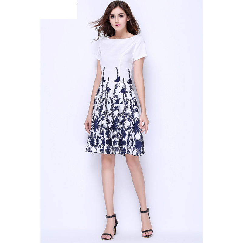 MUSENDA-Summer-Style-Women-Casual-Party-Vintage-Blue-Print-Short-Sleeve-White-Dresses-Fit-and-Flare--32424418216