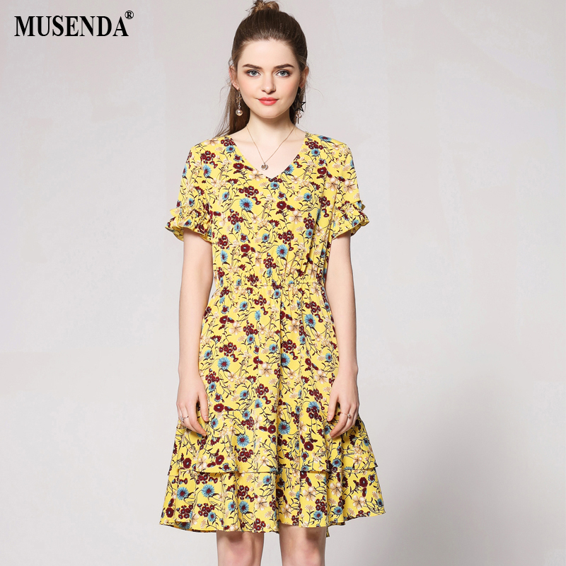 MUSENDA-Women-Summer-Wear-to-Work-Floral-Print-Slash-Neck-White-Dresses-Office-Lady-Business-Party-S-32423073606