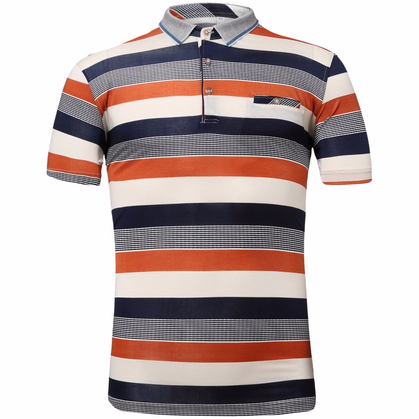 Men-Stripe-Polo-Shirts-None-Iron-Polyester-2016-New-Arrival-Business-Casual-Brand-Fashion-Short-Slee-32674740308