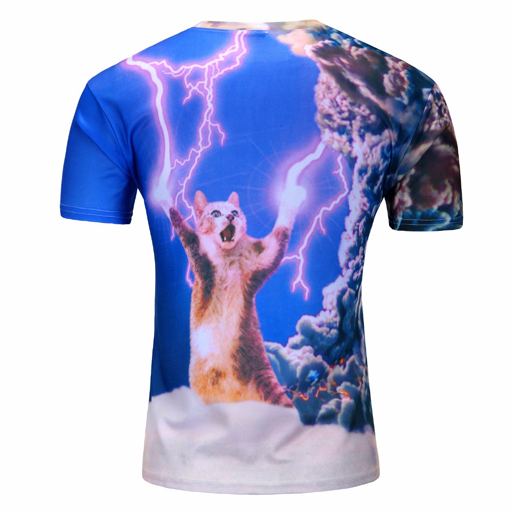 Men-summer-T-shirt-Lightning-cat-3d-style-2016-fashion-brand-clothing-camiseta-hombre-manga-corta-Fr-32667438579