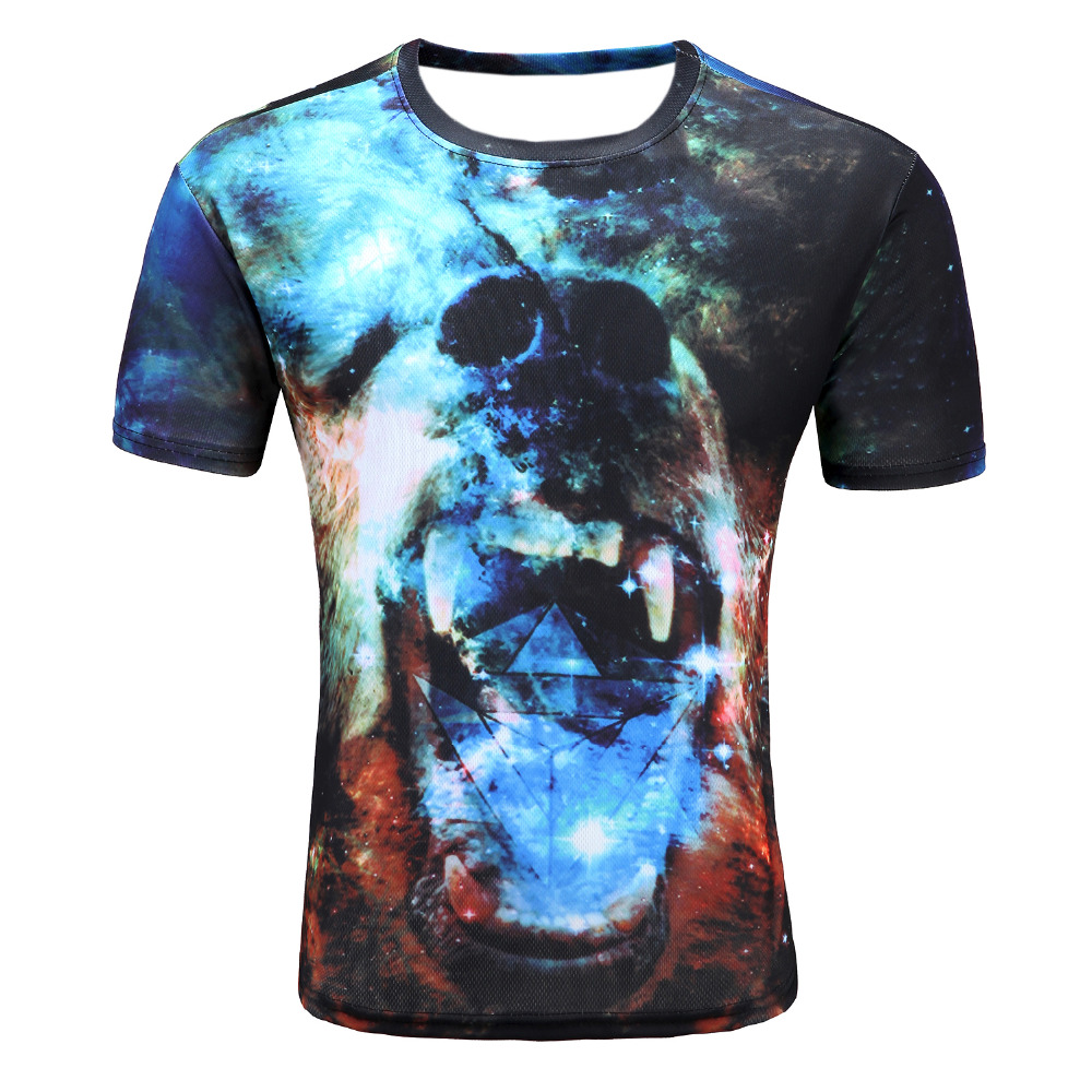 Men39s-Fashion-3D--Creative-T-Shirt-LightninglizardwaterRifleman-clown-droplets-3d-printed-short-sle-1472648551