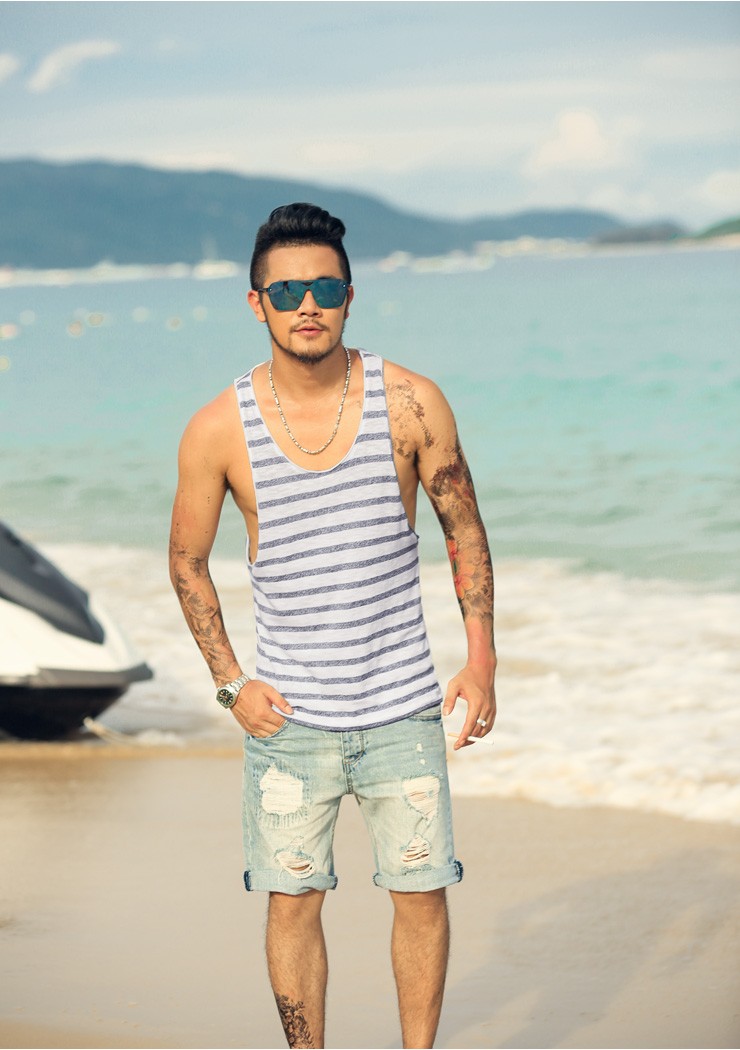 Mens-Undershirt-Tank-Top-Vest-Sleeveless-t-shirt-Top-for-men-Fitness-Summer-Beach-Bamboo-cotton-stri-32683401696