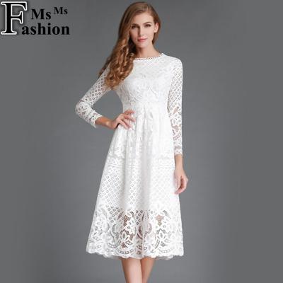 Merderheow-New-Europe-2017-Summer-Women39s-Lace-Hollow-Out-Long-Dresses-Femme-Casual-Slim-Clothing-W-32673379131