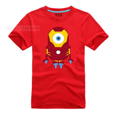 Minions-Super-Hero-T-Shirt-Cartoon-Comic-Superman-Batman-Captain-America-Spiderman-Hulk-Thor-Movie-T-32266788297